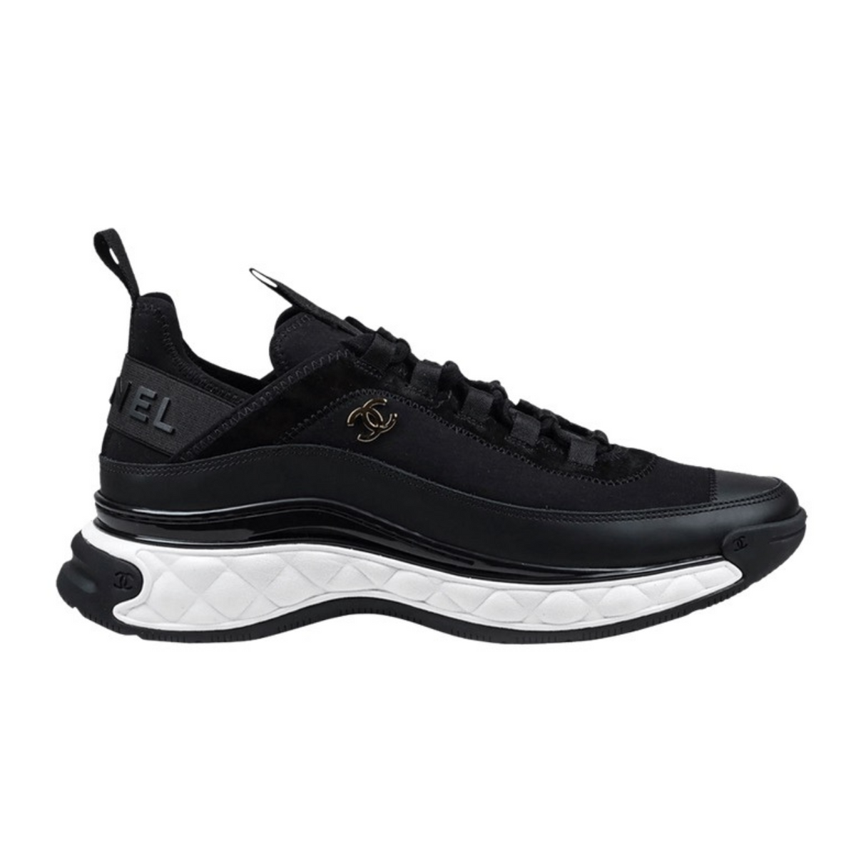 Chanel Wmns Velvet Calfskin & Mixed Fibers Sneaker 'Black'