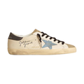 Golden goose Super-Star in nappa leather with light blue suede star and gray leather heel tab