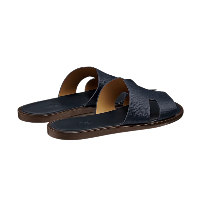 Hermes Izmir Sandal Marine Brown Epsom Leather