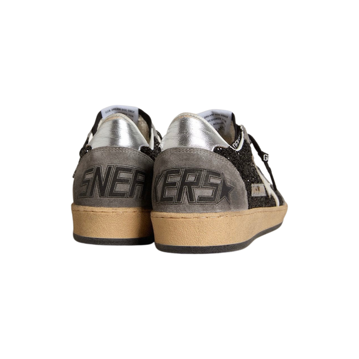 Golden Goose Ball Star in glitter with leather star and metallic leather heel tab(Women's)