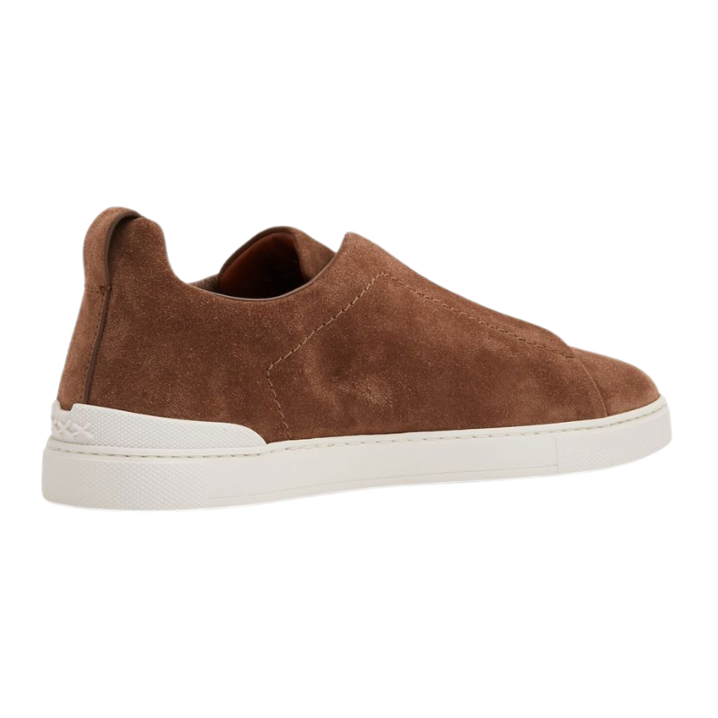 Zegna Suede Low-Top Sneakers – Light Brown Calf Suede/Leather