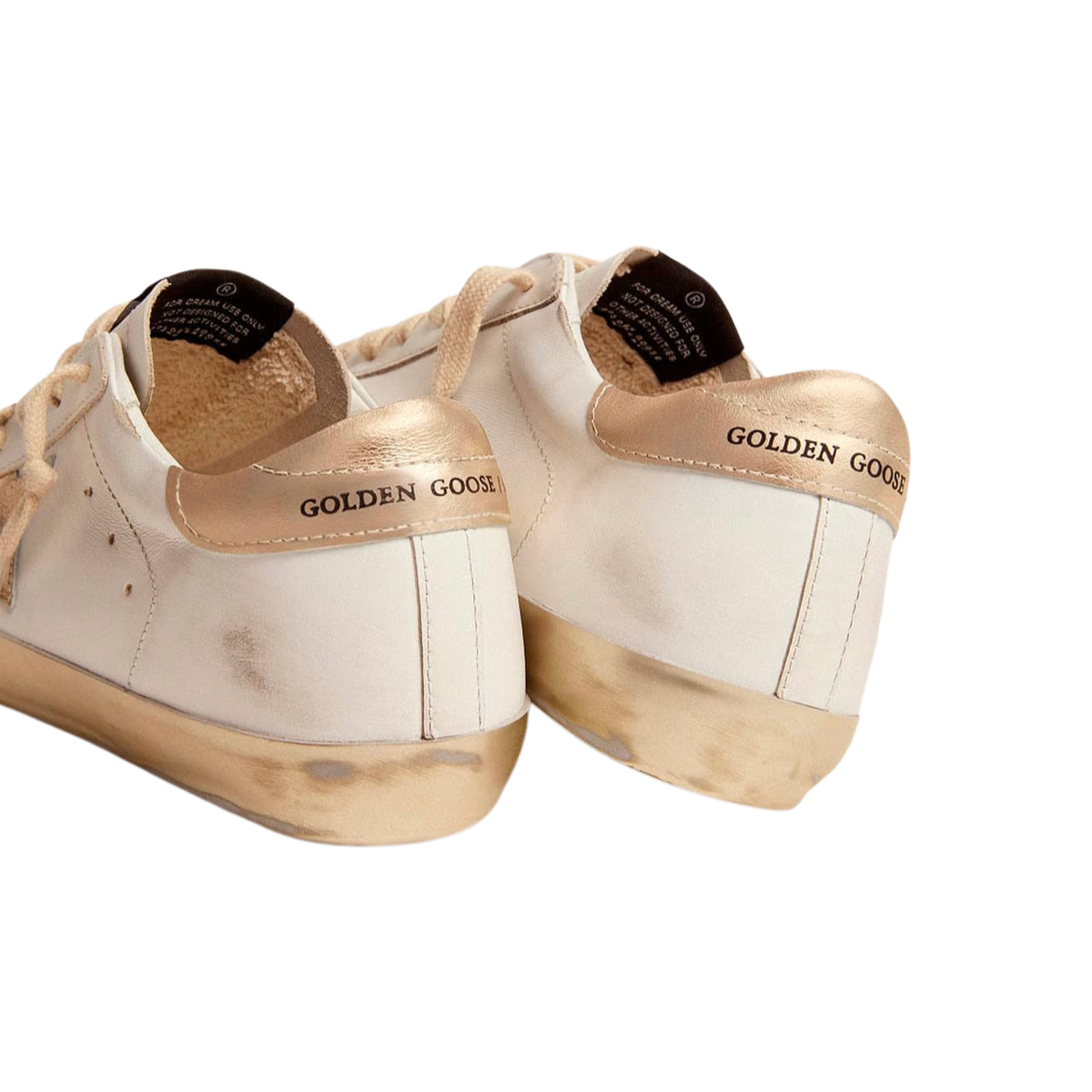 Golden Goose Super-Star with gold sparkle foxing and metal stud lettering(Women's)