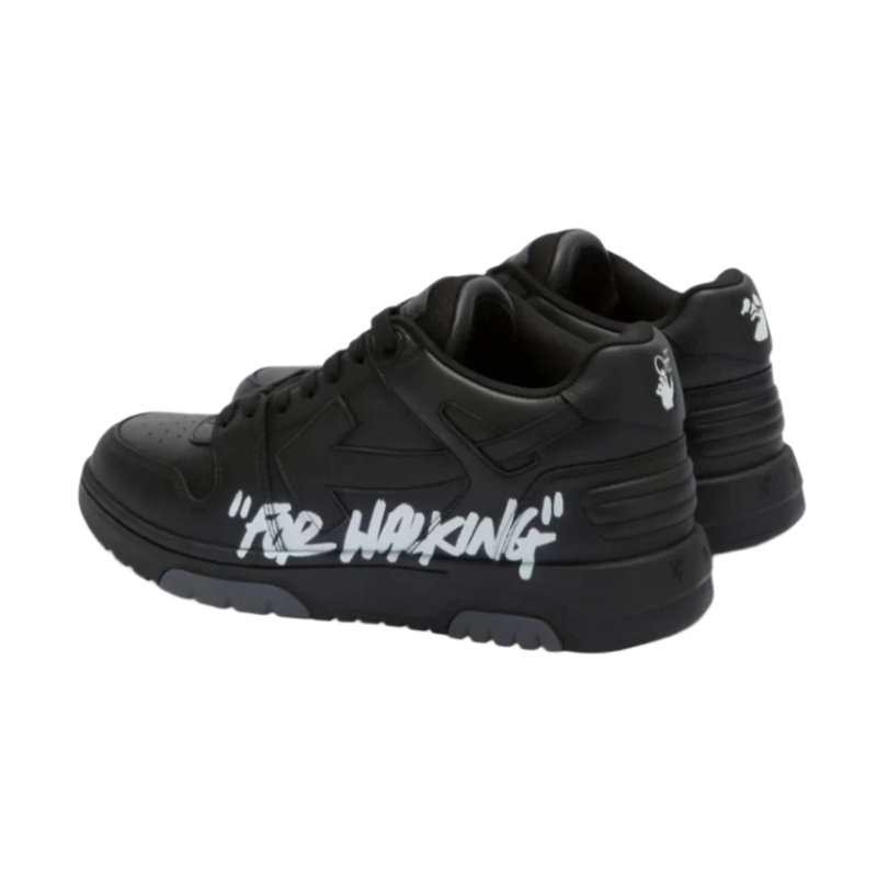 OFF-WHITE Out Of Office OOO For Walking Low Tops – Black White