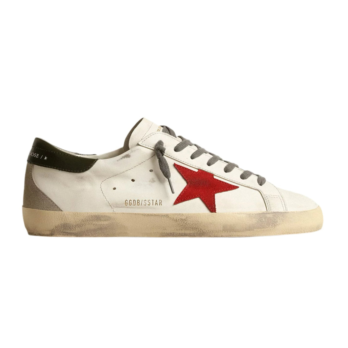 Golden Goose Super-Star with red suede star and green leather heel tab(Men's)