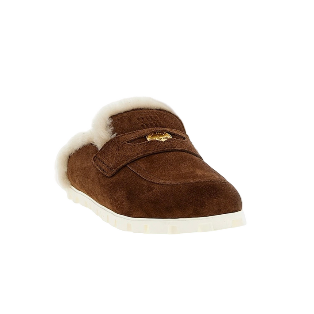 Miu Miu Suede mules - Cocoa Brown