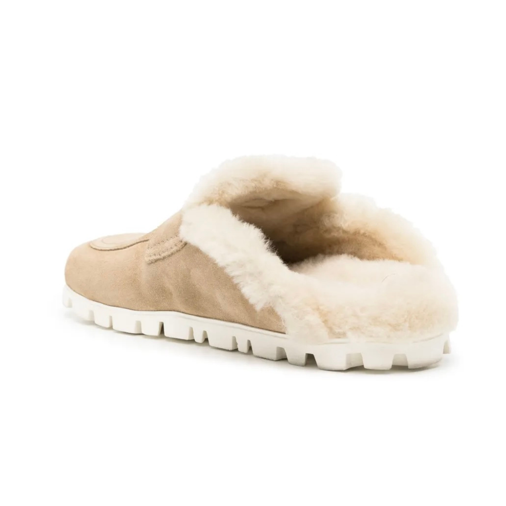 Miu Miu Suede mules - Ecru-