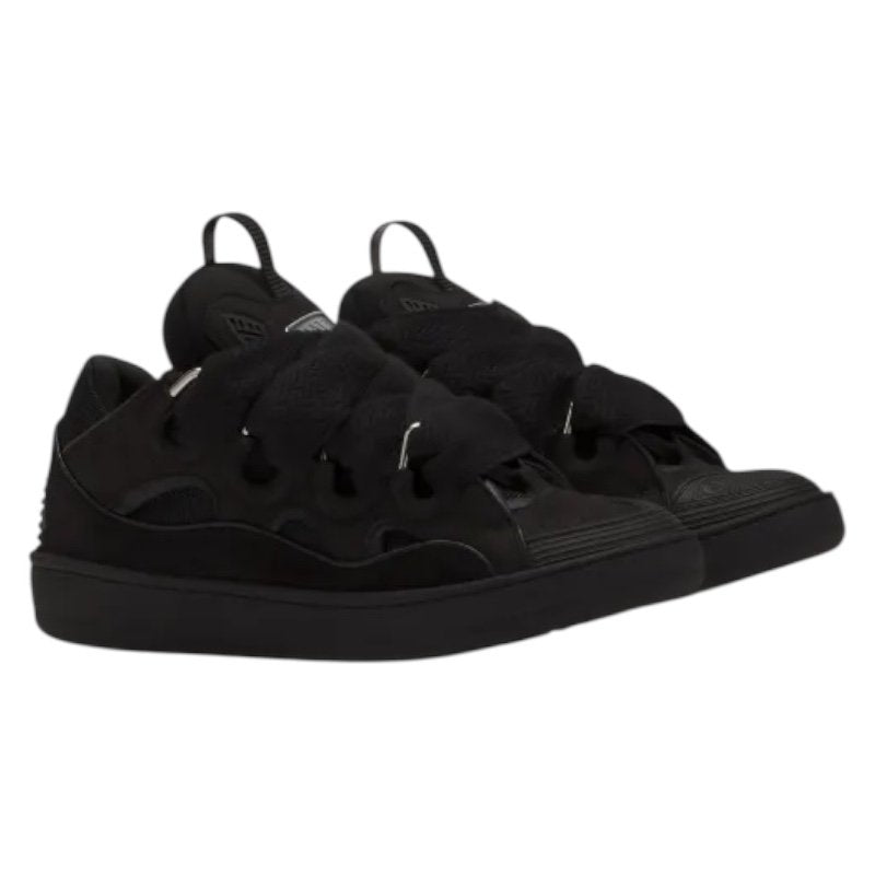 Lanvin ‘Curb’ Leather Blend Sneakers in Black
