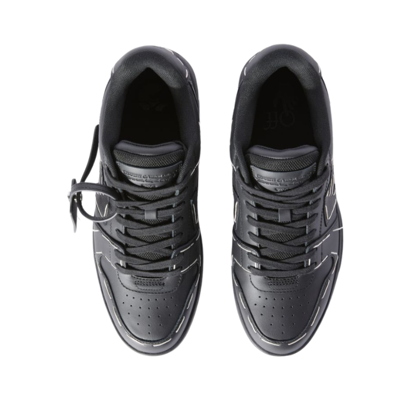 OFF-WHITE Out Of Office OOO low Tops Sartorial Stitching Black
