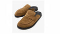 Hermès Go Mule in brown suede calfskin leather.