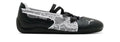 Puma Speedcat Ballet Lace Black women's sneakers featuring a white lace overlay and a black satin bow.